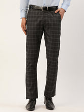 DesiQlo Men's Black Tartan Checked Formal Trousers ( FGP 271Black )