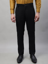 DesiQlo Men's Black Tapered Fit Formal Trousers