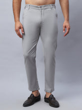 Tapered Fit Solid Trousers For Men ( FGP 279Light-Grey )