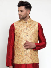 Men's Gold Embroidered Nehru Jacket