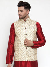 Men's Cream Assorted Embroidered Nehru Jacket