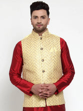Men's Yellow Mark Embroidered Nehru Jacket
