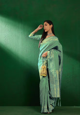 Womens Fashion Ethnic Pista Green Color Sarees-MLSHWSA1250PSG0ONE