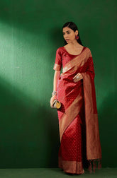 Womens Fashion Ethnic Maroon Color Sarees-MLSHWSA1254MRN0ONE