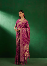 Womens Fashion Ethnic Burgundy Color Sarees-MLSHWSA1248BGY0ONE
