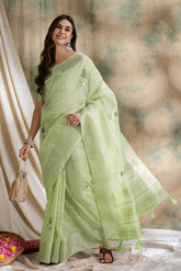 Womens Fashion Ethnic Green Color Sarees-MLSHWSA1592GRN0ONE