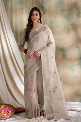 Womens Fashion Ethnic Grey Color Sarees-MLSHWSA1605GRY0ONE