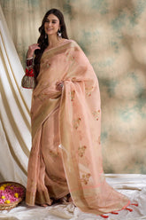 Womens Fashion Ethnic Peach Color Sarees-MLSHWSA1606PCH0ONE