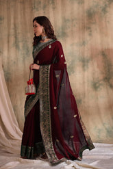 Womens Fashion Ethnic Maroon Color Sarees-MLSHWSA1561MRN0ONE