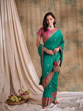 Womens Fashion Ethnic Sea Green Color Sarees-MLSHWSA1562SGR0ONE