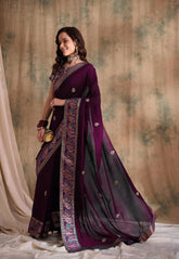 Womens Fashion Ethnic Purple Color Sarees-MLSHWSA1564PUP0ONE