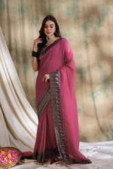 Womens Fashion Ethnic Pink Color Sarees-MLSHWSA1580PNK0ONE