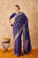 Womens Fashion Ethnic Navy Blue Color Sarees-MLSHWSA1512NBL0ONE