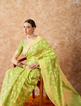 Womens Fashion Ethnic Pista Green Color Sarees-MLSHWSA1514PSG0ONE