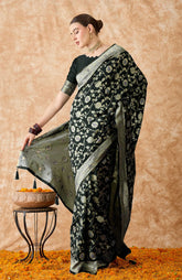 Womens Fashion Ethnic Black Color Sarees-MLSHWSA1488BLK0ONE