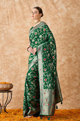 Womens Fashion Ethnic Green Color Sarees-MLSHWSA1490GRN0ONE