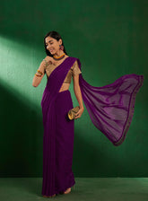 Womens Fashion Ethnic Burgundy Color Sarees-MLSHWSA1288BGY0ONE