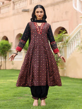 The Mahautsavam Black Ethnic Motif Printed Muslin Kurta Pant And Dupatta With Thread & Mirror Work-J4715BLACK