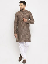 Men Grey Cotton Printed Kurta Only ( KO 614 Grey )-KO-614
