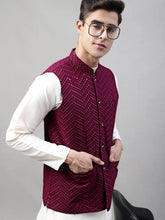 Men's Sequins Embroidered Rayon Jacket-JOWC-4075