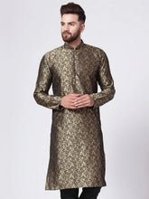 Men Golden & Black Self Design Kurta Only ( KO 517 Golden )