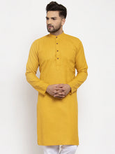Yellow & White Solid Kurta Only ( KO 532 Yellow )-KO-532