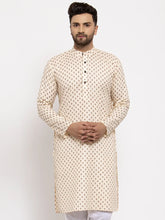 Men Cream-Coloured Printed Kurta Only ( KO 627 Off-White )-KO-627
