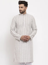 Light Grey Embroidered Kurta Only ( KO 633 Grey )-KO-633