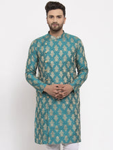 Men Green Jacquard Kurta Only ( KO 634 Green )-KO-634