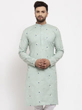 DesiQlo Men's Green Printed Cotton Kurta Only ( KO 635 Green )