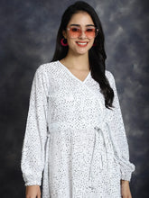 Women's Sequin Velvet A-line dress-JND-1017White