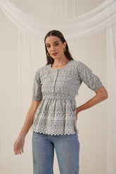 Women Chikankari Work Empire Top