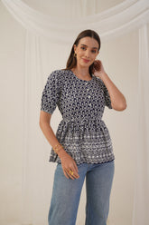 Women's Chikankari & Sequins Work Empire Top