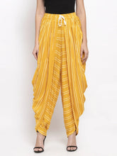 Women Mustard Stripped Dhoti