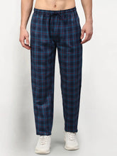 Indian Needle Men's Blue Quality Cotton Checked Track Pants