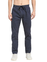 Indian Needle Men's Navy Blue Cotton Striped Track Pants