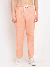 Indian Needle Men's Orange Linen Cotton Track Pants