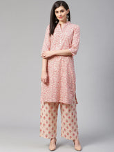 Women Pink Floral Printed Kurta with Palazzos (JOK 1337 Pink)-JOKPL-1337