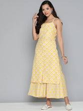 Women Ethnic Motifs Printed Kurta with Palazzos ( JOKPL 1498 Yellow )-JOKPL-1498