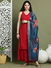 Embroidered Rayon Kurta Palazzos With dupatta ( JOKPL 2137M D66Pe 1579 Maroon )