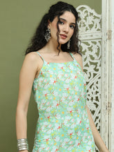 Women's Floral Printed Rayon Kurta ( JOK 1578 Green )