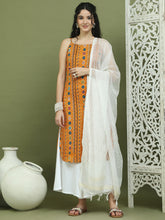 Foil Printed Rayon Kurta Palazzos With Dupatta ( JOKPL 2137W D31W 1583 Mustard )