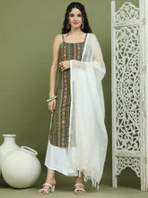 Foil Printed Rayon Kurta Palazzos With Dupatta ( JOKPL 2137W D31W 1583 Olive )