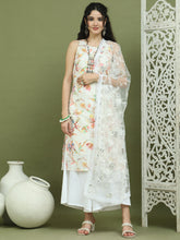 Printed Rayon Kurta Palazzo & Dupatta ( JOKPL 2137W D67W 1580 White )