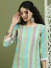 Lace Work, Woven Design straight Kurtas for Women ( JOK 1589 Green )