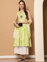 Women Green Printed Kurta with Palazzos & With Ombre Dupatta ( JOKPL D62Pi 1557 Pista )-JOKPL-D62Pi