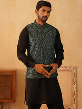 Embroidered Nehru Jacket With Solid Kurta Pyjama Set-JOKPWC-5922B