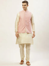Men's Embroidered Nehru Jacket and Kurta Pyjama