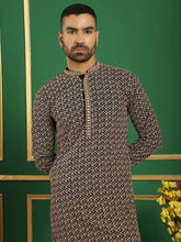 Sequin Embroidered Pure Cotton Kurta with Pyjamas-JOKP-B-P