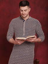 Sequin Embroidered Pure Cotton Kurta with Pyjamas-PKS